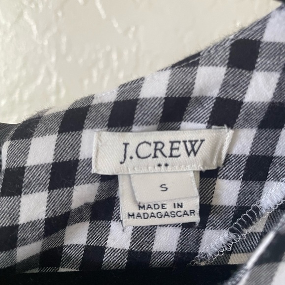 J. Crew Gingham Plaid Tiered Ruffle Mini Dress Bow Classic Preppy Picnic Cottage - Picture 2 of 8